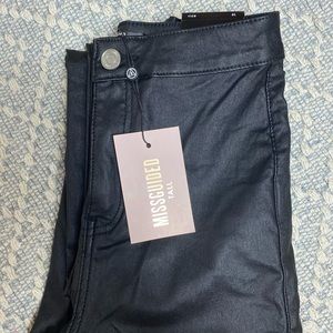 Missguided Tall Vice High Waist Black Denim Jeans